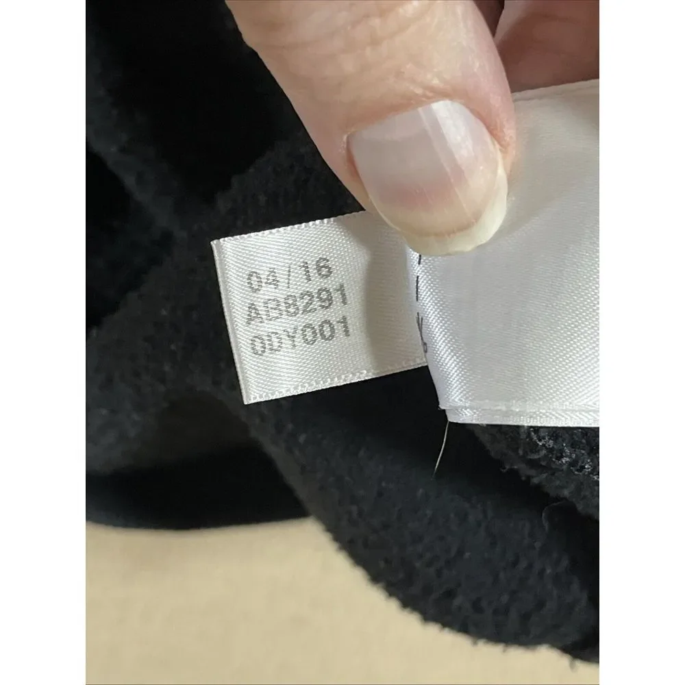 VTG Adidas Leaf Hoodie Pullover‎ Black Mens Sz S Hand Pockets Heavy Cotton Blend